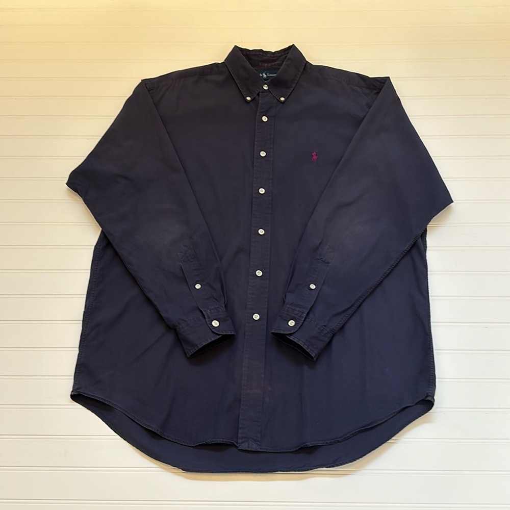 Ralph Lauren Dark Purple Button Down Mens Large